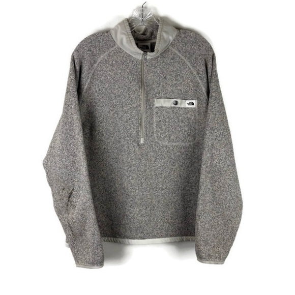 The North Face Men’s Gordon Lyons 1/4 Zip Fleece Sweatshirt in Taupe - Picture 1 of 11